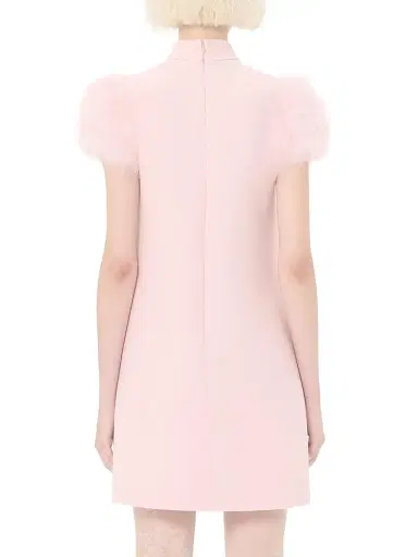 Valentino Garavani Women's Short Crepe Couture Dress with Feathers - Rose - Size 4 | Thumbnail 4
