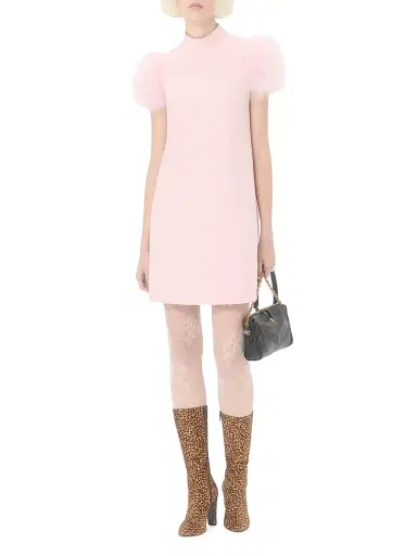 Valentino Garavani Women's Short Crepe Couture Dress with Feathers - Rose - Size 4 | Thumbnail 7