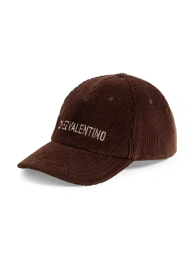 Valentino Garavani Men's Velvet Baseball Cap with Embroidery - Brown - Size Small | Thumbnail 1 Valentino Garavani Men's Velvet Baseball Cap with Embroidery - Brown - Size Small | Thumbnail 1