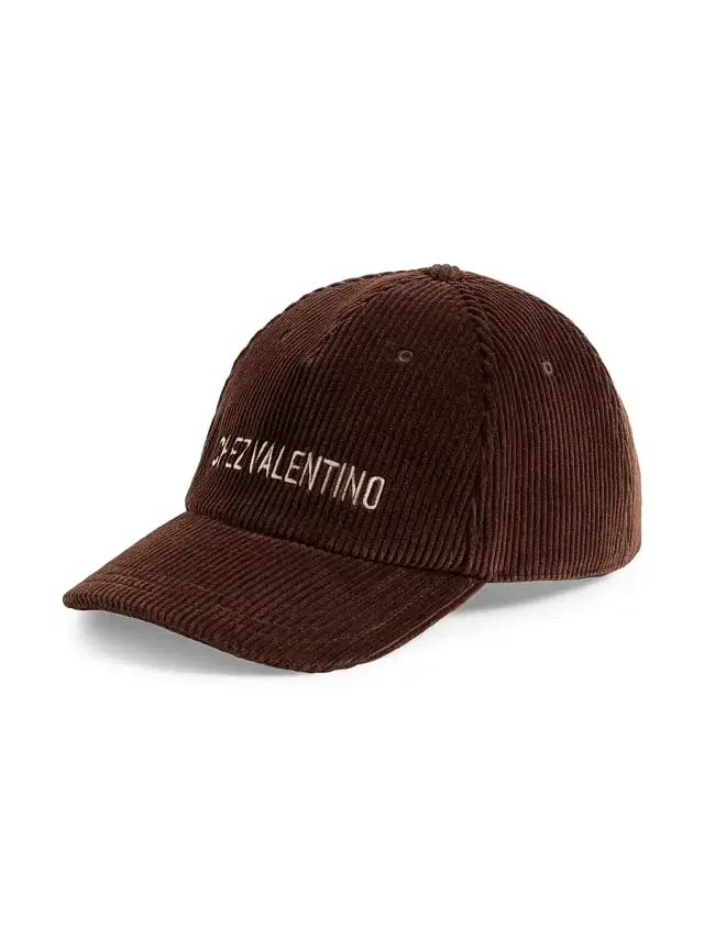 Valentino Garavani Men's Velvet Baseball Cap with Embroidery - Brown