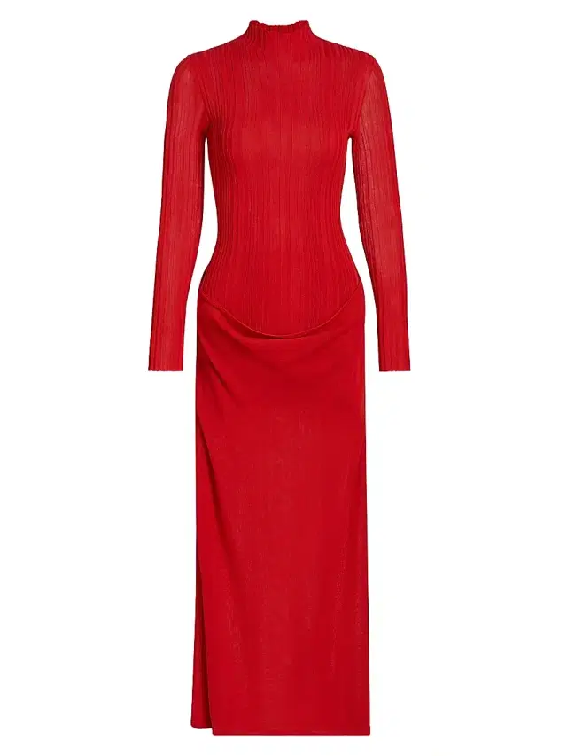 Significant Other Women's Yasmine Rib-Knit Maxi Dress - Cherry