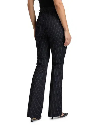 Cinq à Sept Women's Shailene Crystal-Button Metallic Pinstripe Pants - Indigo | Thumbnail 5