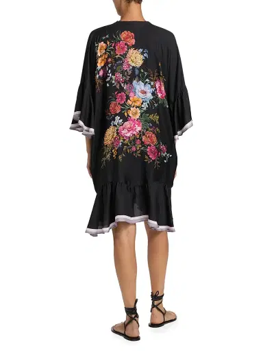 Johnny Was Women's Baccara Silk-Blend Ruffled Caftan | Thumbnail 4 Johnny Was Women's Baccara Silk-Blend Ruffled Caftan | Thumbnail 4