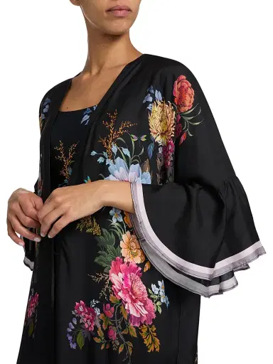 Johnny Was Women's Baccara Silk-Blend Ruffled Caftan | Thumbnail 5 Johnny Was Women's Baccara Silk-Blend Ruffled Caftan | Thumbnail 5