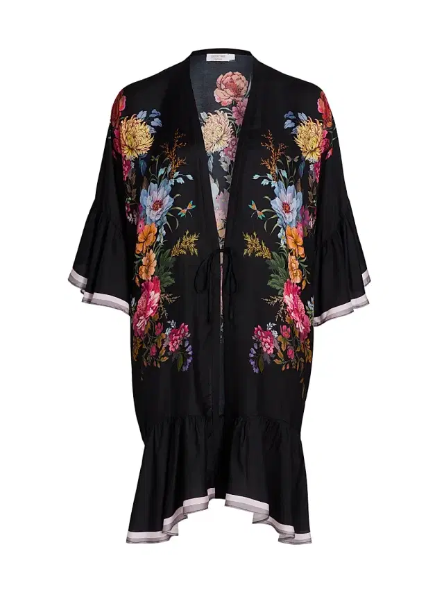Johnny Was Women's Baccara Silk-Blend Ruffled Caftan - Baccara