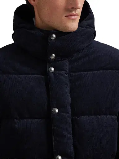 Polo Ralph Lauren Men's The Wainwright Corduroy Hooded Down Jacket - Aviator Navy | Thumbnail 5 Polo Ralph Lauren Men's The Wainwright Corduroy Hooded Down Jacket - Aviator Navy | Thumbnail 5