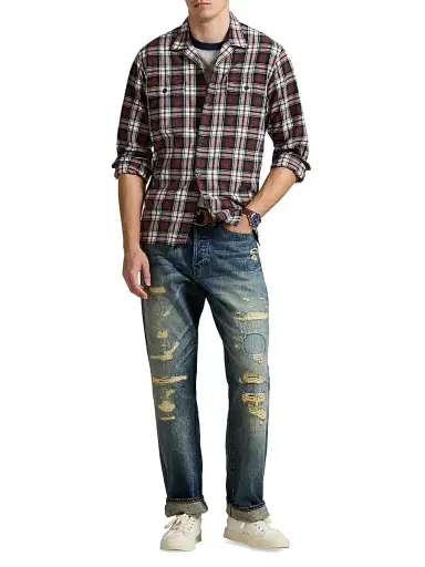 Polo Ralph Lauren Men's Plaid Brushed Cotton Oxford Shirt | Thumbnail 2 Polo Ralph Lauren Men's Plaid Brushed Cotton Oxford Shirt | Thumbnail 2