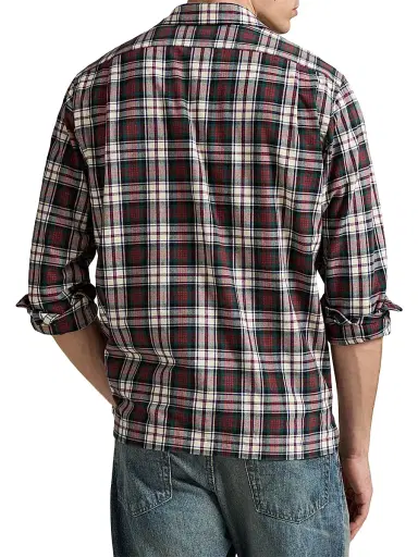 Polo Ralph Lauren Men's Plaid Brushed Cotton Oxford Shirt | Thumbnail 4 Polo Ralph Lauren Men's Plaid Brushed Cotton Oxford Shirt | Thumbnail 4