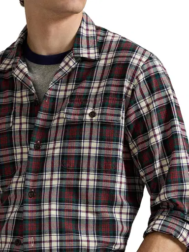 Polo Ralph Lauren Men's Plaid Brushed Cotton Oxford Shirt | Thumbnail 5 Polo Ralph Lauren Men's Plaid Brushed Cotton Oxford Shirt | Thumbnail 5
