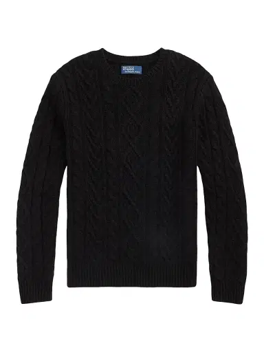 Polo Ralph Lauren Men's Fisherman Cable-Knit Wool-Alpaca Sweater - Leaf Green Heather | Thumbnail 1