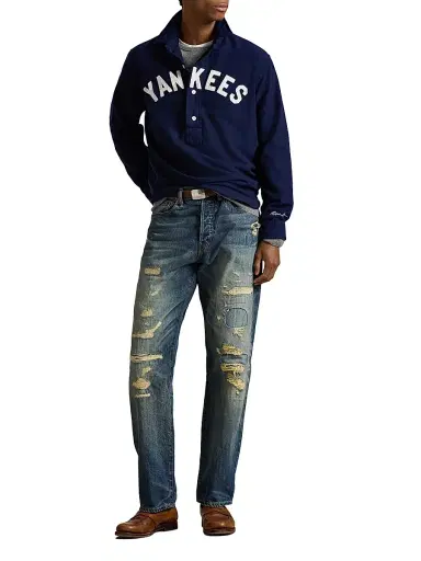 Polo Ralph Lauren Men's Yankees Brushed Chamois Sport Shirt - Newport Navy | Thumbnail 2