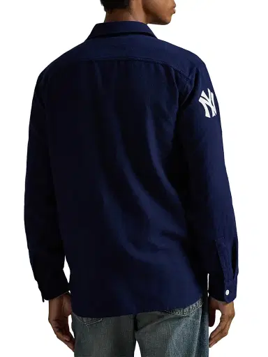 Polo Ralph Lauren Men's Yankees Brushed Chamois Sport Shirt - Newport Navy | Thumbnail 4