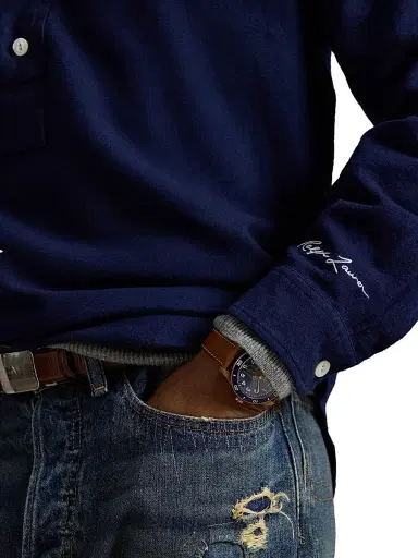 Polo Ralph Lauren Men's Yankees Brushed Chamois Sport Shirt - Newport Navy | Thumbnail 5