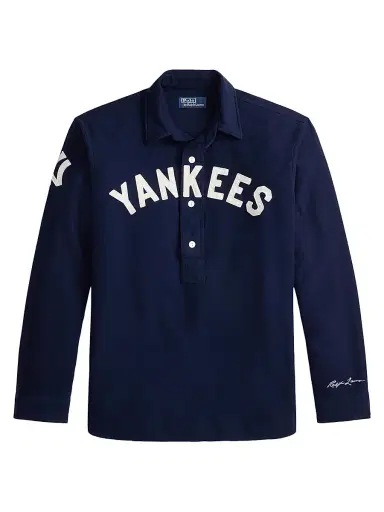 Polo Ralph Lauren Men's Yankees Brushed Chamois Sport Shirt - Newport Navy | Thumbnail 1