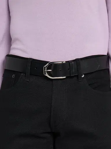 Ralph Lauren Purple Label Men's Welington Leather Buckle Belt - Black Multi | Thumbnail 2 Ralph Lauren Purple Label Men's Welington Leather Buckle Belt - Black Multi | Thumbnail 2