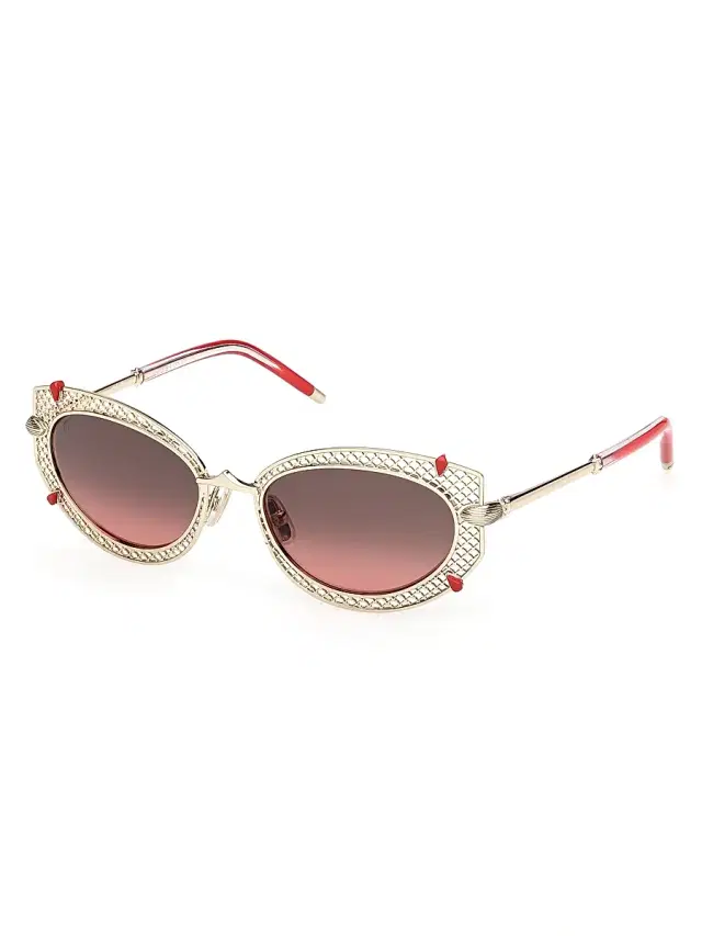 Christian Louboutin Women's Dolly 54MM Oval Sunglasses - Gold Red