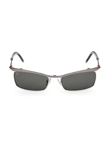 Christian Louboutin Women's Hot Chick 55MM Rectangular Sunglasses - Silver Black | Thumbnail 2