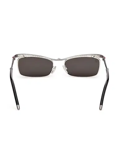 Christian Louboutin Women's Hot Chick 55MM Rectangular Sunglasses - Silver Black | Thumbnail 5