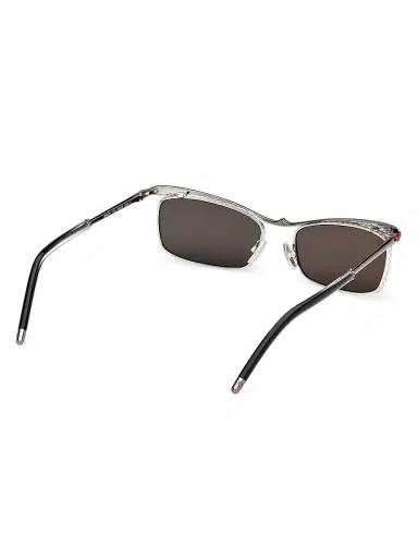 Christian Louboutin Women's Hot Chick 55MM Rectangular Sunglasses - Silver Black | Thumbnail 6