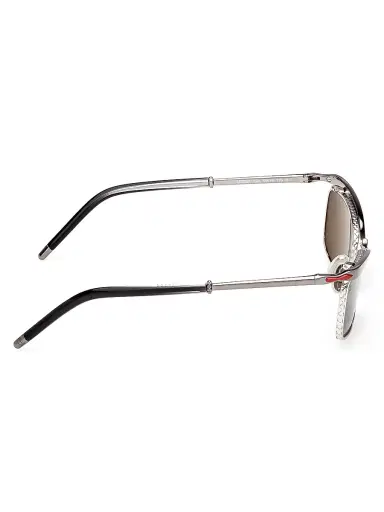 Christian Louboutin Women's Hot Chick 55MM Rectangular Sunglasses - Silver Black | Thumbnail 7
