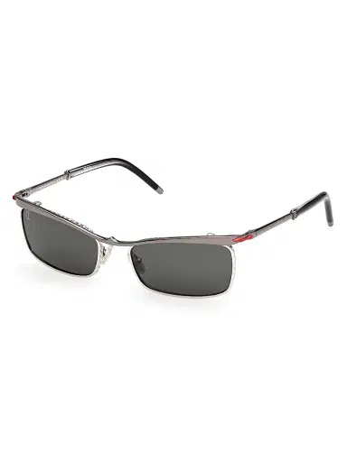 Christian Louboutin Women's Hot Chick 55MM Rectangular Sunglasses - Silver Black | Thumbnail 1