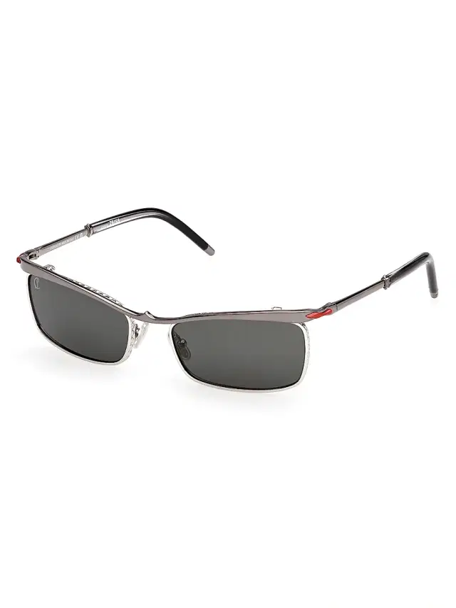 Christian Louboutin Women's Hot Chick 55MM Rectangular Sunglasses - Silver Black