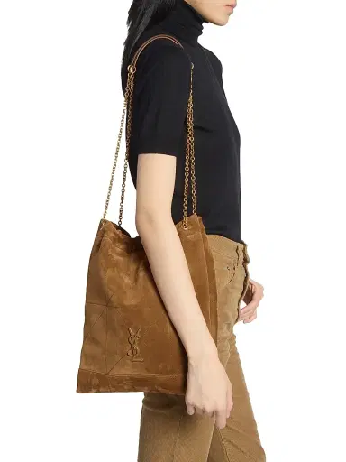 Saint Laurent Women's Jamie Pochon Shoulder Bag in Suede - Caramel Cognac | Thumbnail 3