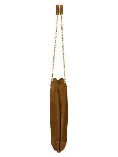 Saint Laurent Women's Jamie Pochon Shoulder Bag in Suede - Caramel Cognac | Thumbnail 4