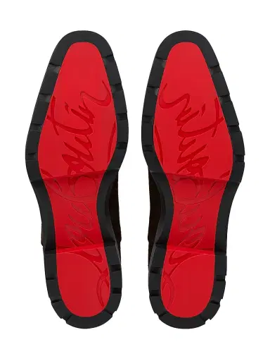Christian Louboutin Men's Alpha Lion Suede Oxford Shoes - Cafe - Size 12.5 | Thumbnail 5