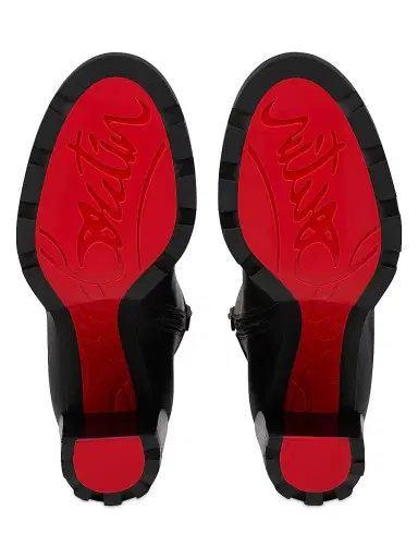 Christian Louboutin Women's Dianouchette 100MM Leather Lug Booties - Black - Size 12 | Thumbnail 5