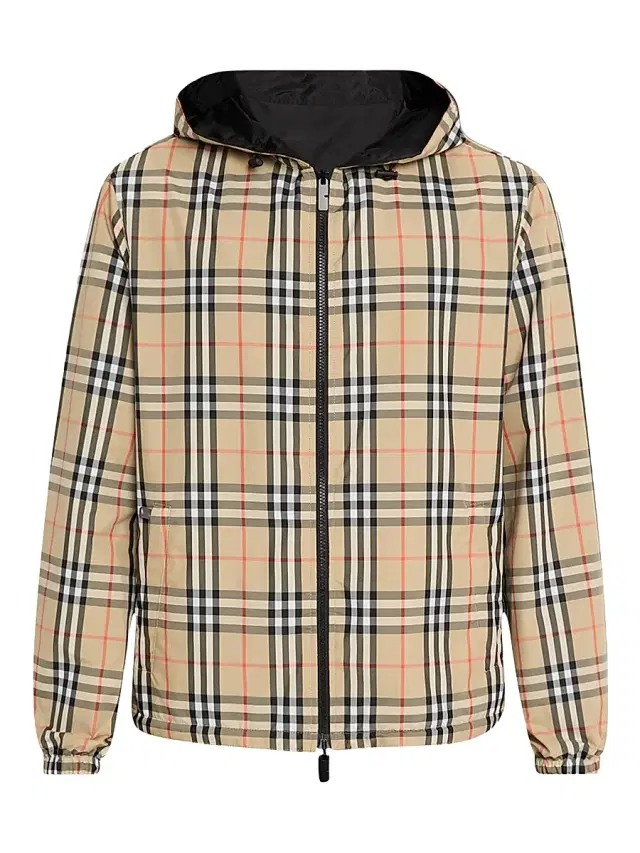Burberry Men's Check Reversible Jacket - Sand Ip Check