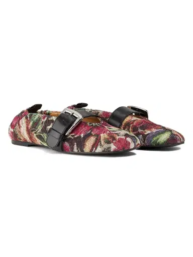 Ganni Women's Butterfly Tapestry Mary Jane Flats | Thumbnail 2 Ganni Women's Butterfly Tapestry Mary Jane Flats | Thumbnail 2