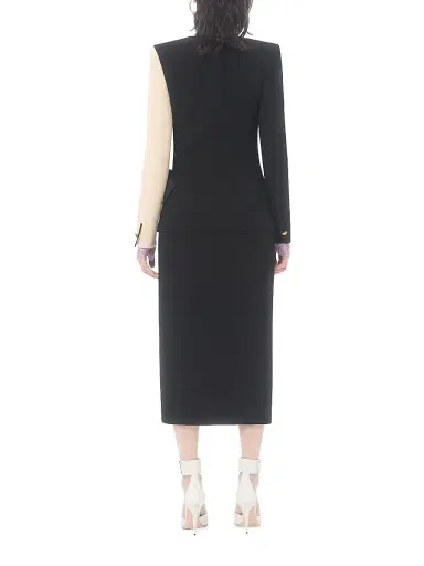 Valentino Garavani Women's Wool Crepe Midi Dress - Black Birch | Thumbnail 4 Valentino Garavani Women's Wool Crepe Midi Dress - Black Birch | Thumbnail 4