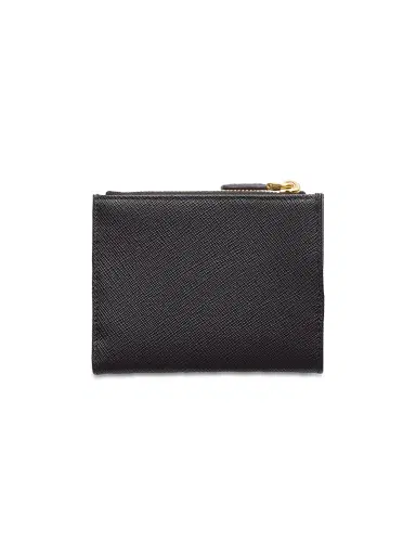 Prada Women's Saffiano Leather Wallet - Black Beige | Thumbnail 2