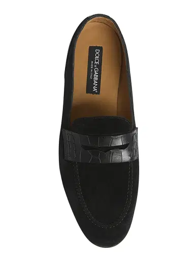 Dolce & Gabbana Men's Alligator-Embossed Leather Penny Loafers - Nero | Thumbnail 5 Dolce & Gabbana Men's Alligator-Embossed Leather Penny Loafers - Nero | Thumbnail 5