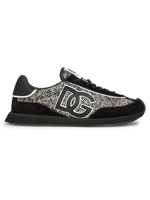 Men's DG Cushion Leather Low-Top Sneakers - Nero Bianco