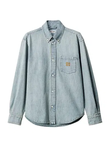 Miu Miu Women's Chambray Shirt - Blue - Size 6 | Thumbnail 1