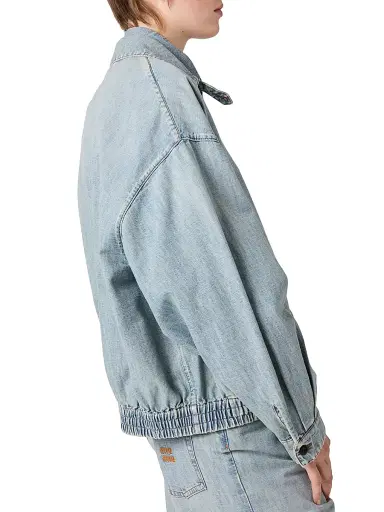 Miu Miu Women's Chambray Blouson Jacket - Blue - Size 8 | Thumbnail 4 Miu Miu Women's Chambray Blouson Jacket - Blue - Size 8 | Thumbnail 4