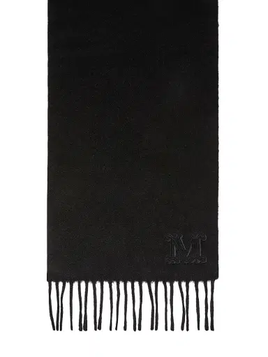 Max Mara Women's Monogram Embroidered Camel Stole - Black | Thumbnail 2
