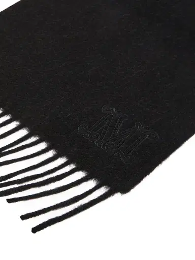 Max Mara Women's Monogram Embroidered Camel Stole - Black | Thumbnail 3