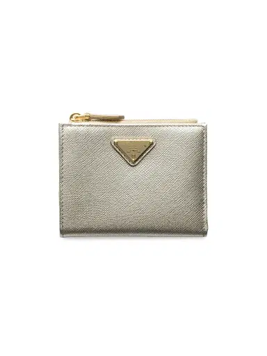 Prada Women's Small Saffiano Leather Wallet - Gold Assorted | Thumbnail 1 Prada Women's Small Saffiano Leather Wallet - Gold Assorted | Thumbnail 1