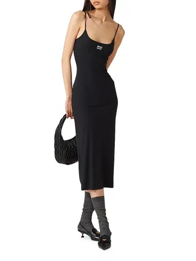 Miu Miu Women's Stretch Jersey Dress - Black - Size 6 | Thumbnail 2 Miu Miu Women's Stretch Jersey Dress - Black - Size 6 | Thumbnail 2