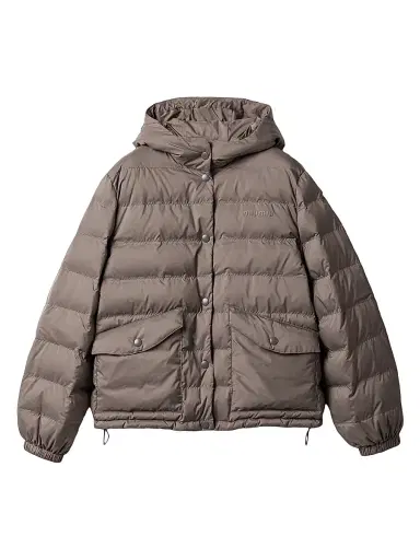 Miu Miu Women's Technical Pongé Down Jacket - Grey - Size 8 | Thumbnail 1 Miu Miu Women's Technical Pongé Down Jacket - Grey - Size 8 | Thumbnail 1