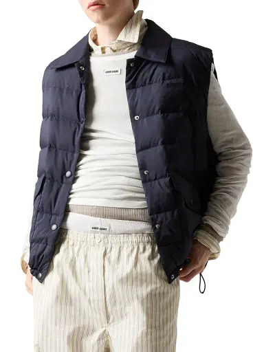Miu Miu Women's Technical Pongé Down Vest - Blue - Size 4 | Thumbnail 3 Miu Miu Women's Technical Pongé Down Vest - Blue - Size 4 | Thumbnail 3