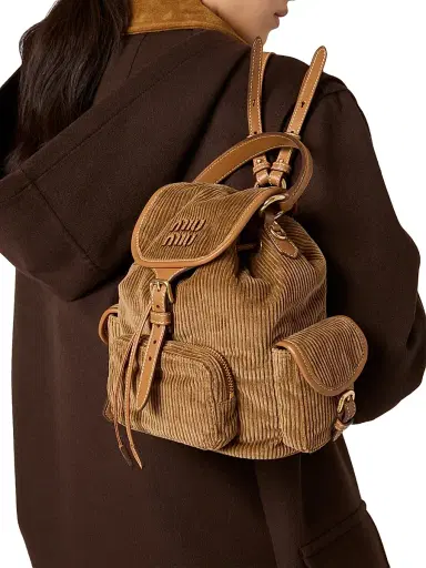 Miu Miu Women's Corduroy Backpack | Thumbnail 8 Miu Miu Women's Corduroy Backpack | Thumbnail 8