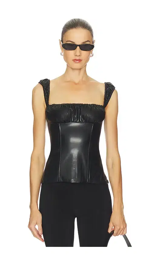 WeWoreWhat Wide Strap Ruched Cup Corset