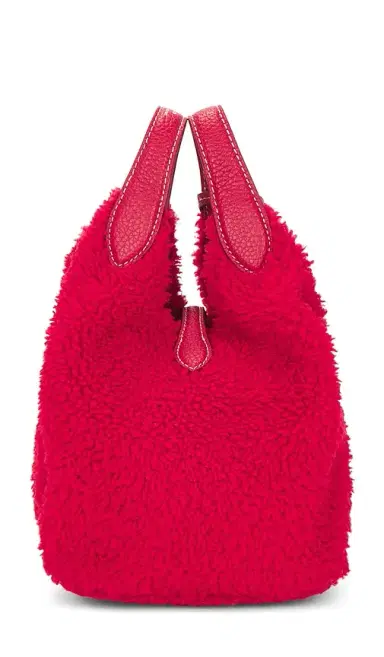 Polo Ralph Lauren Shearling & Pebble Leather Crossbody Tote Small | Thumbnail 2