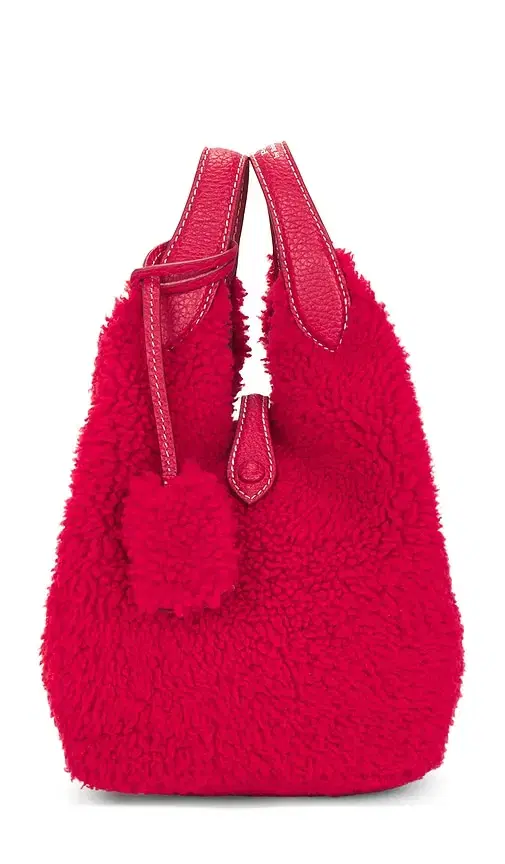 Polo Ralph Lauren Shearling & Pebble Leather Crossbody Tote Small
