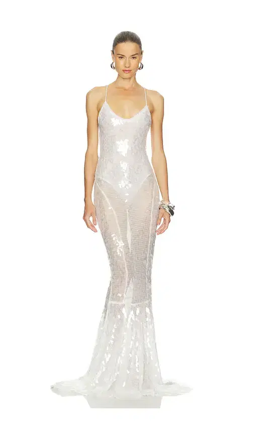 Low Back Fara Slip Fishtail Gown