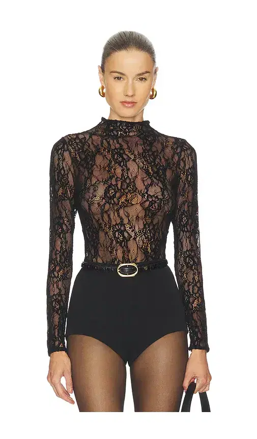 Lace Mock Neck Bodysuit